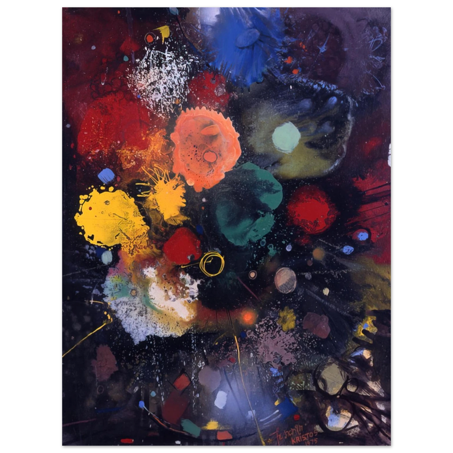 Gebre Kristos Desta - Flowers No. 5 - 1975 Fine Art Poster - Default Title