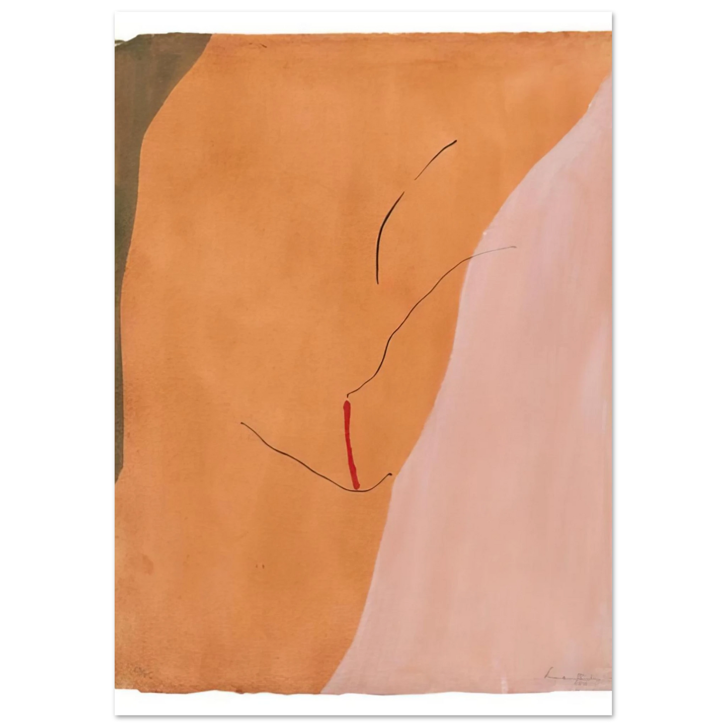Helen Frankenthaler - Sanguine Mood - 1971 Wall art - 30x45 cm / 12x18 inches - Premium Wooden Framed Poster With Fine Art Paper - Black frame