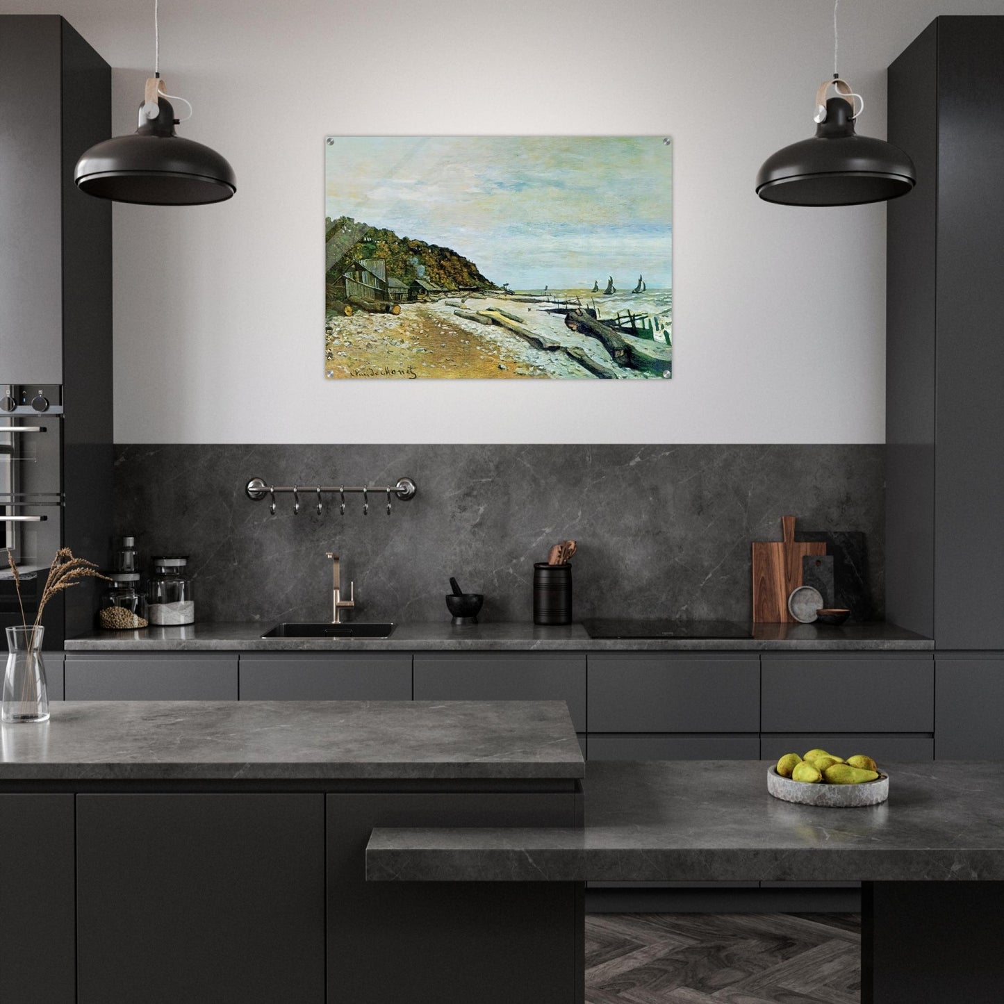 Boatyard near Honfleur - claude monet Acrylic Print - 70x100 cm / 28x40″ inches | claude monet Wall Art | claude monet Prints