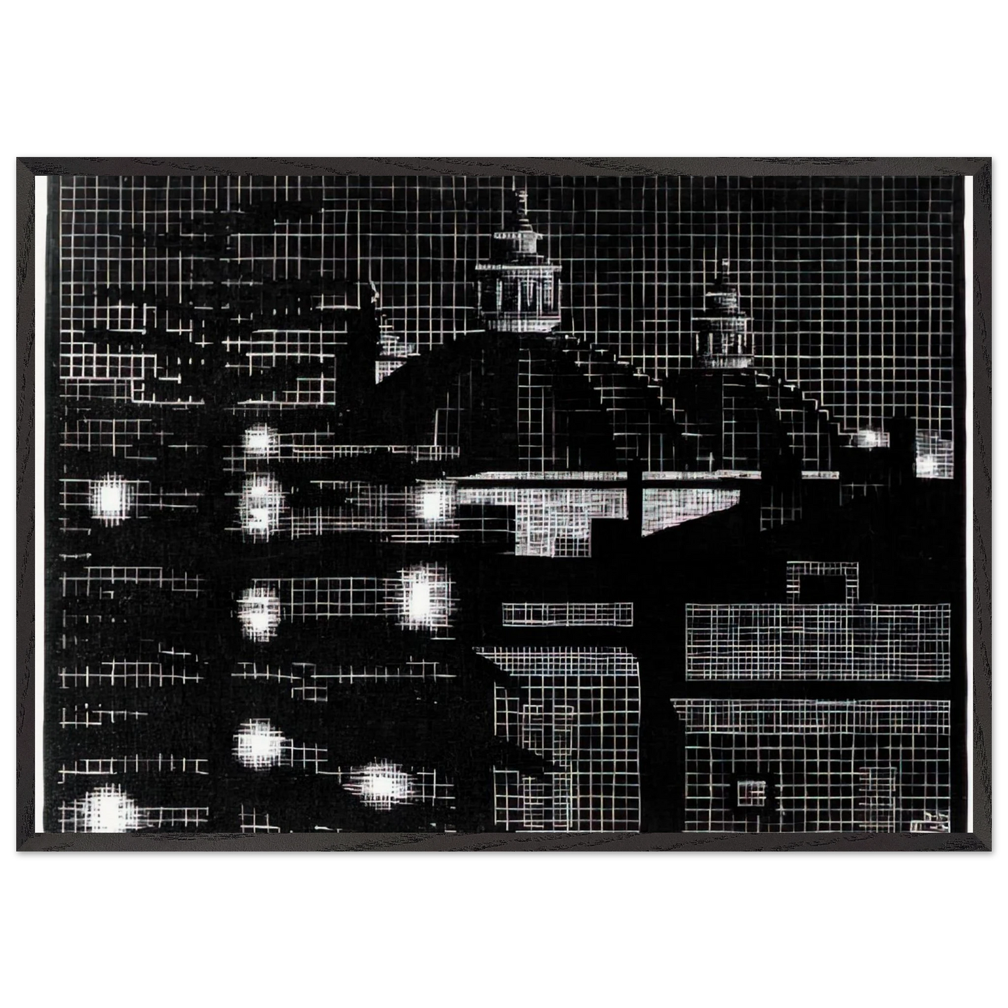 NOCTURNAL ROME 5 - MC Escher Framed Art Print – Black Wooden Frame - Default Title - -Framed Art Print