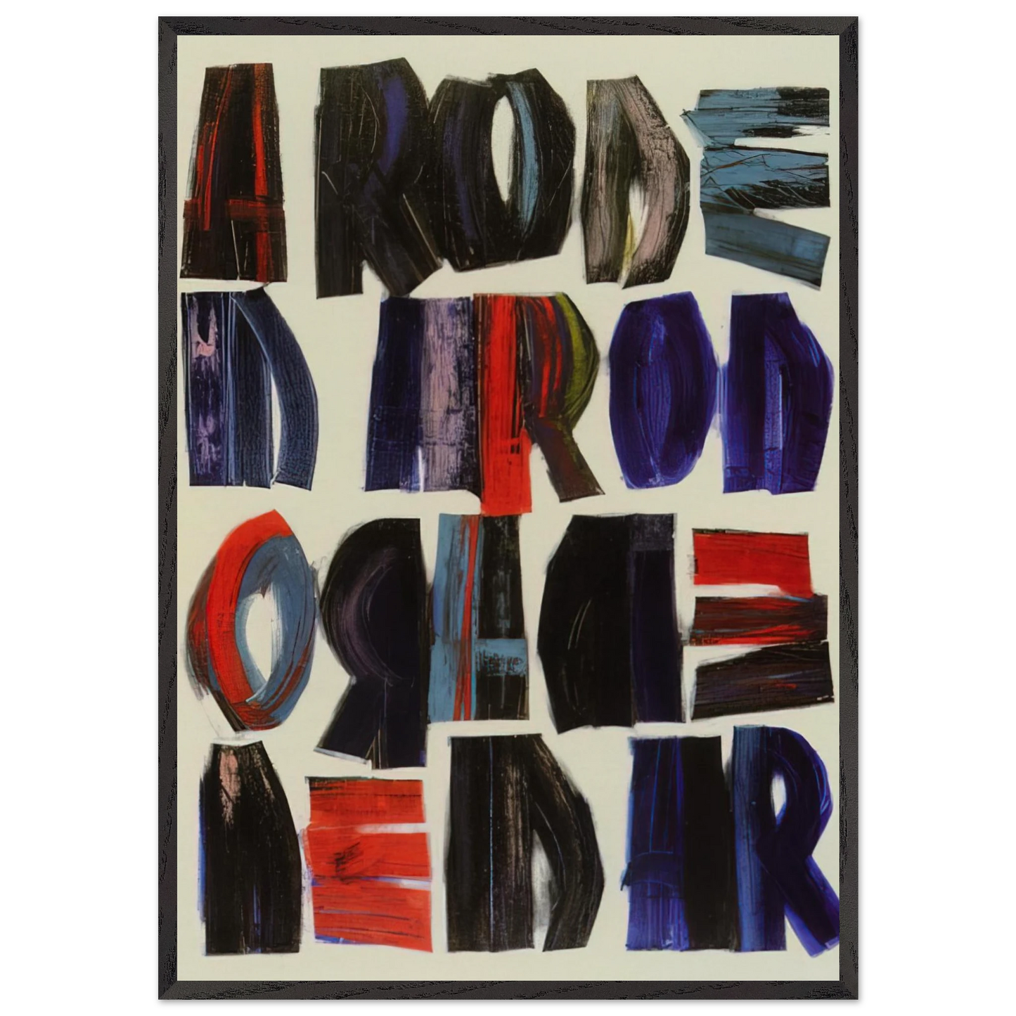 Uma rosa e - 1968 - Joao Vieira 70x100 cm / 28x40 inches Framed Art Print – Black Wooden Frame