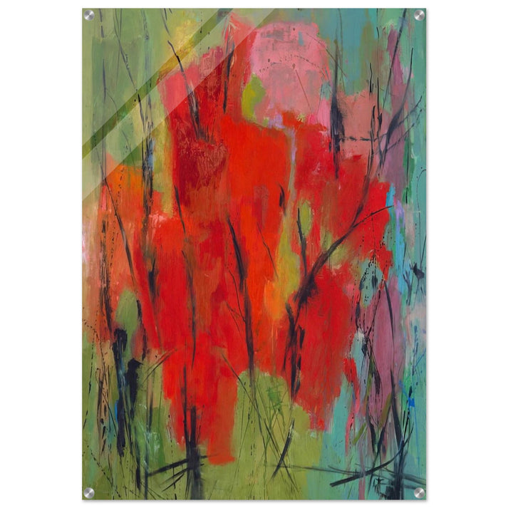 RED ABSTRACTION 1960 - Alma Woodsey Thomas Acrylic Print - 70x100 cm / 28x40″ inches | Alma Woodsey Thomas Wall Art | Alma Woodsey Thomas Prints