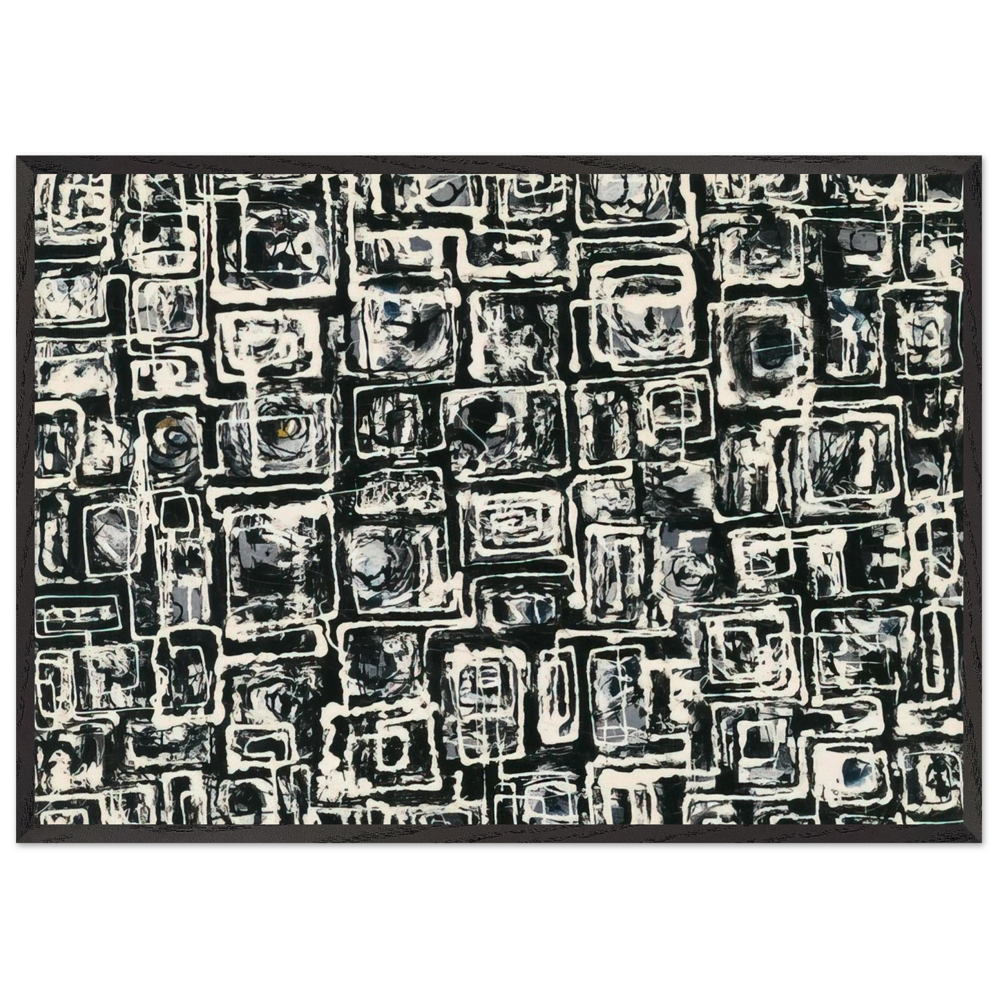 White Squares - Lee Krasner Framed Art Print – Black Wooden Frame - Default Title - -Framed Art Print