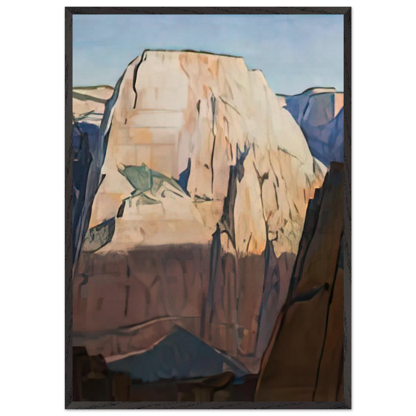GREAT WHITE THRONE ZION CANYON UTAH 1933 - Maynard Dixon 70x100 cm / 28x40 inches Framed Art Print – Black Wooden Frame | Maynard Dixon Paintings