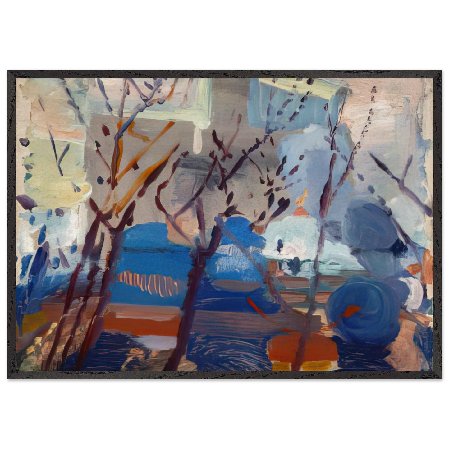 Weehawken Sequence - 1916 - John Marin Framed Art Print – Black Wooden Frame - Default Title - -Framed Art Print