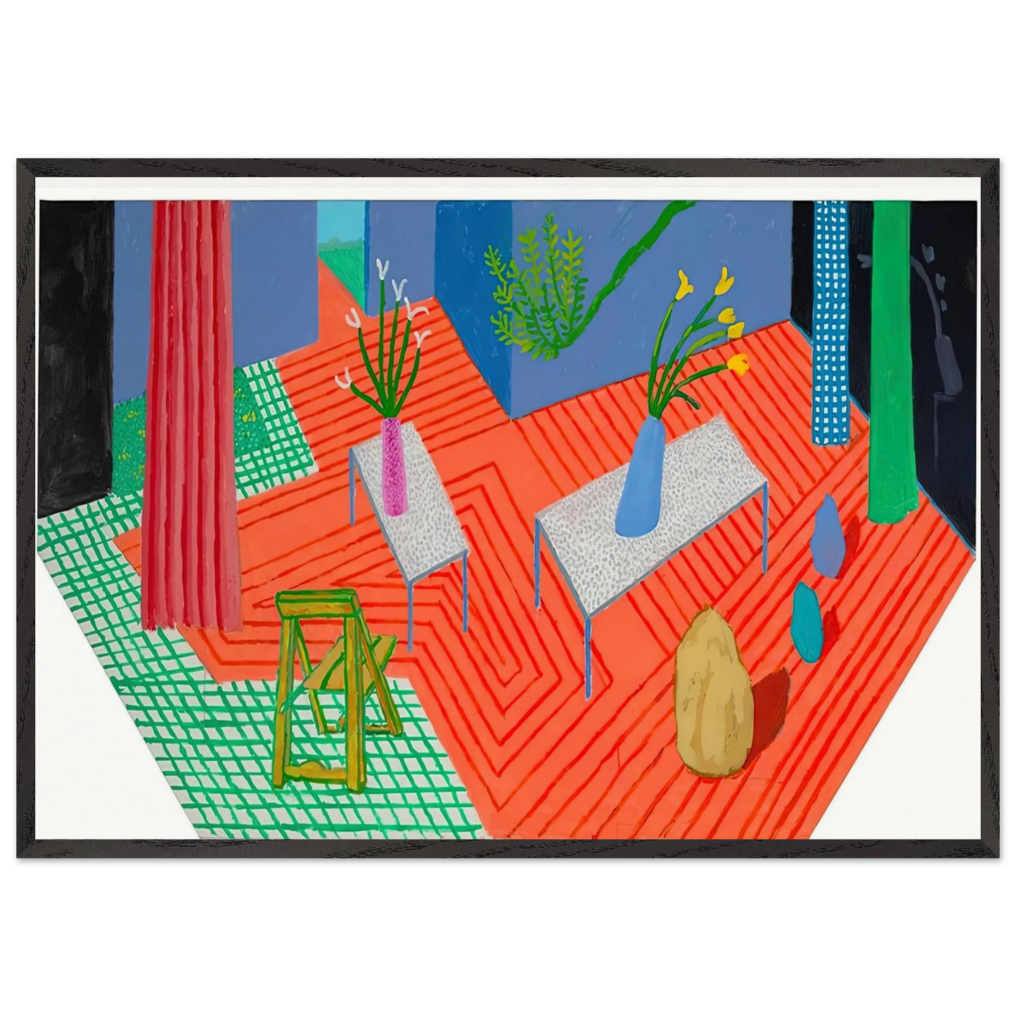 David Hockney N23 - David Hockney 70x100 cm / 28x40 inches Framed Art Print – Black Wooden Frame | David Hockney Art | Artwork by David Hockney