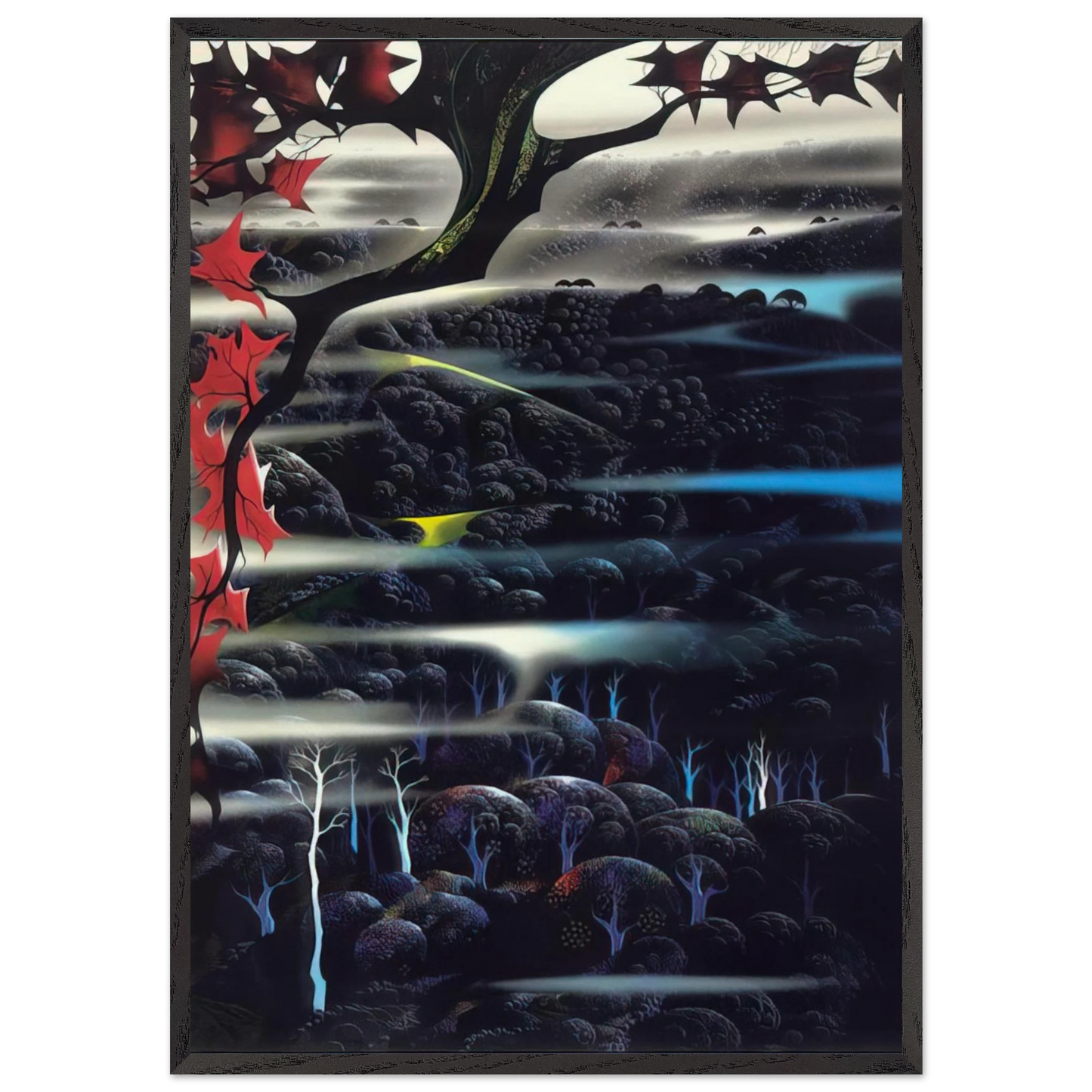 Into the Forest - Eyvind Earle 70x100 cm / 28x40 inches Framed Art Print – Black Wooden Frame