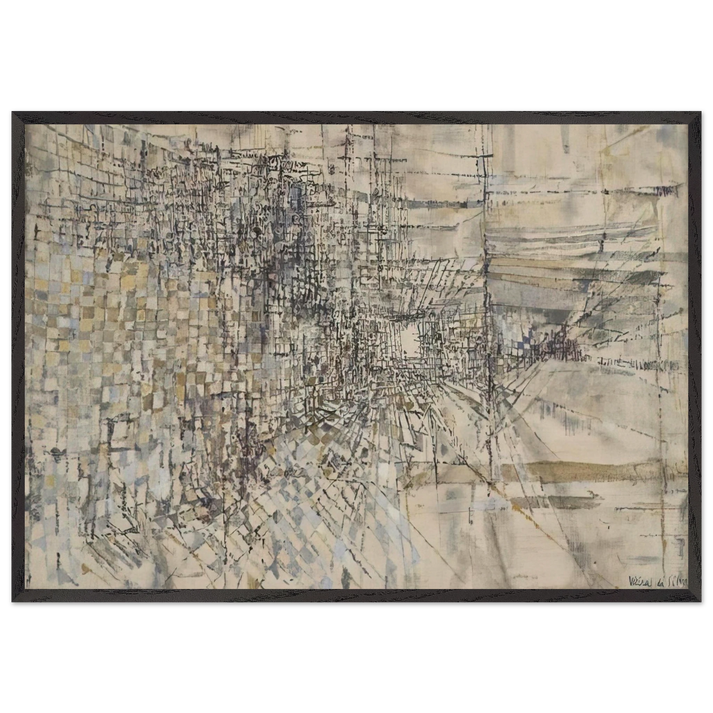 La Garde Des Anges - 1950 - Maria Helena Vieira da Silva 70x100 cm / 28x40 inches Framed Art Print – Black Wooden Frame