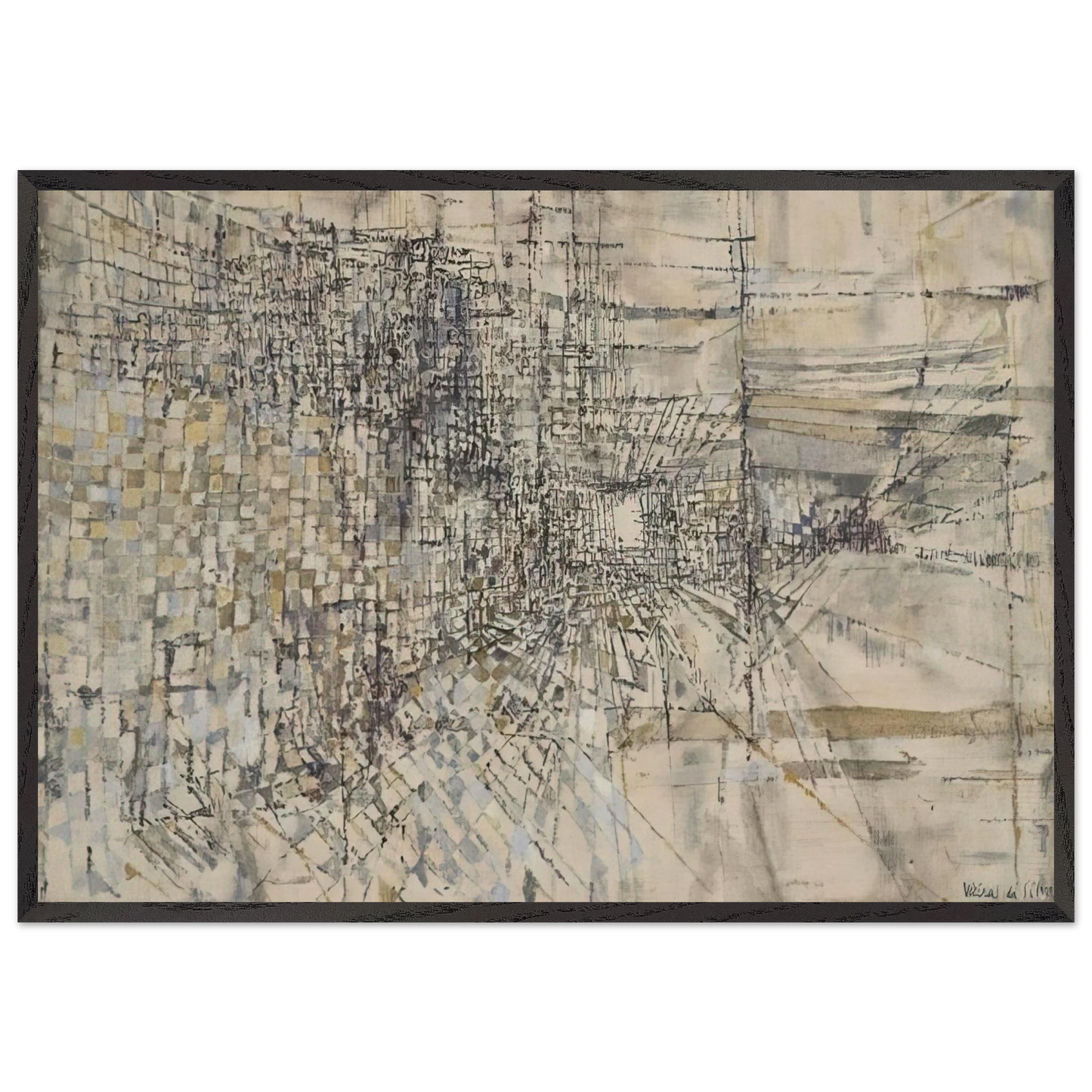 La Garde Des Anges - 1950 - Maria Helena Vieira da Silva Framed Art Print – Black Wooden Frame - Default Title - -Framed Art Print