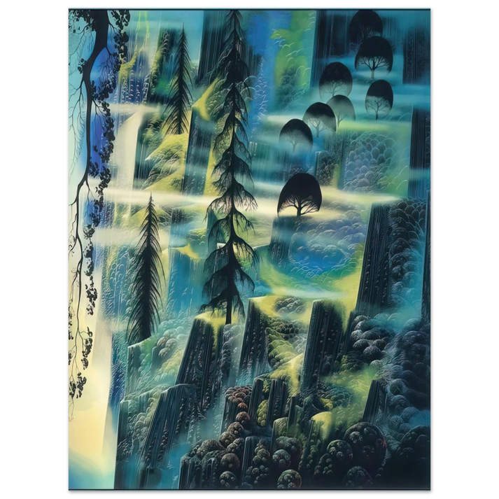 Eyvind Earle - Where Eagles Fly 75x100 cm / 30x40inches Fine Art Poster