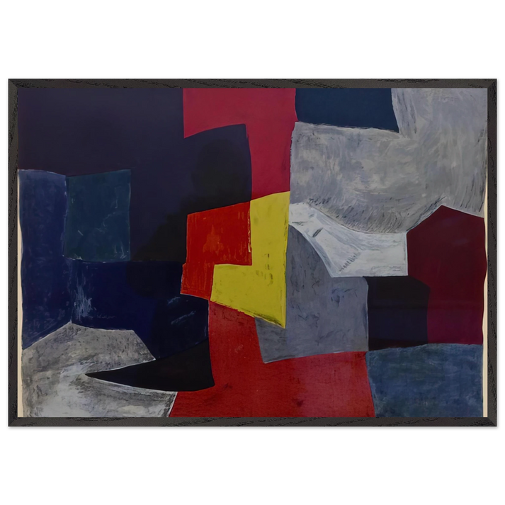 Composition grise rouge et jaune - 1960 - Serge Poliakoff 70x100 cm / 28x40 inches Framed Art Print – Black Wooden Frame