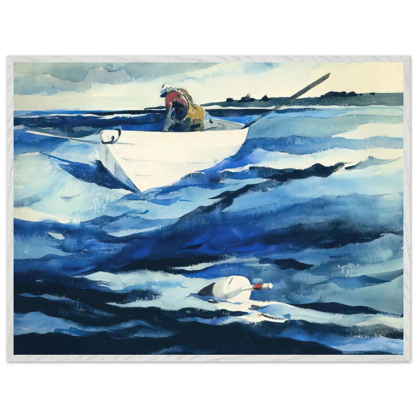 Andrew Wyeth - THE LOBSTERMAN Wall Art - 60x80 cm / 24x32 inches - Premium Wooden Framed Poster With Fine Art Paper-canvas - Wood frame