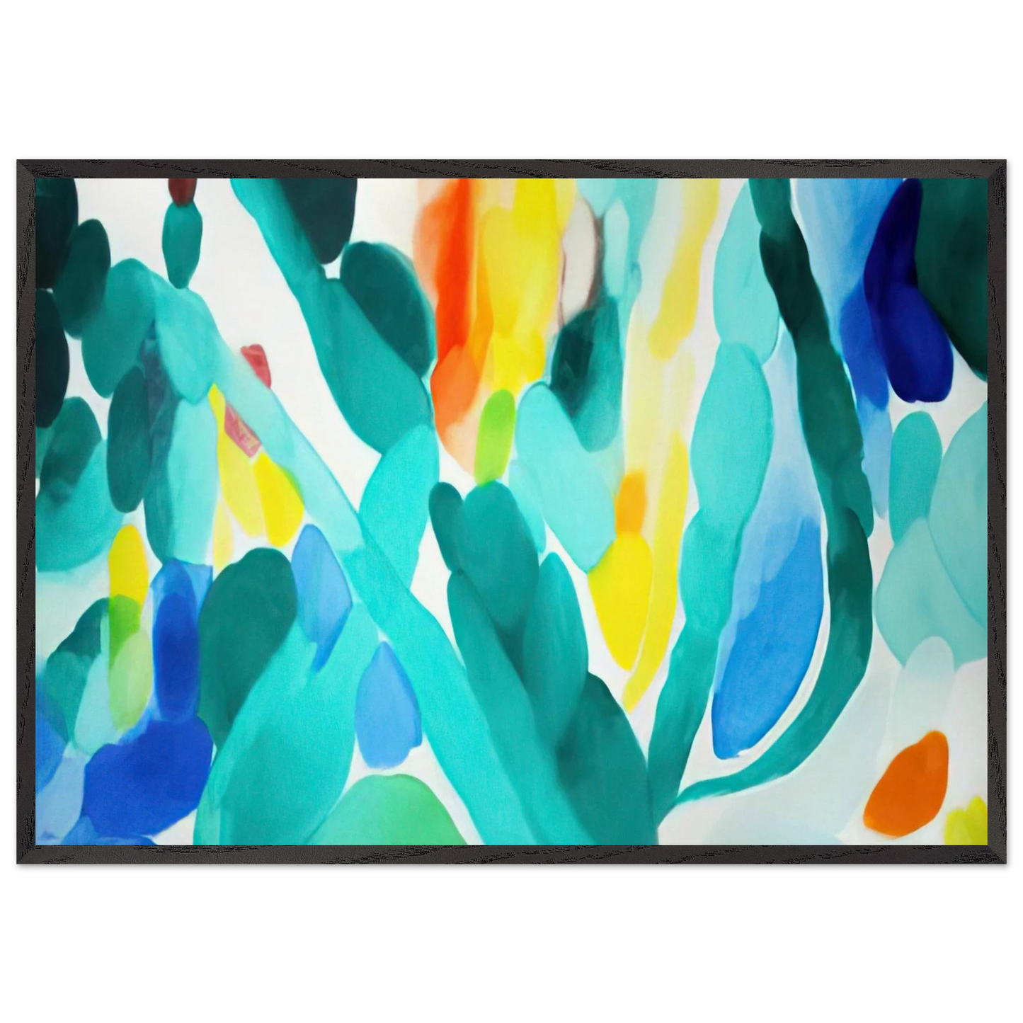 Green Swing - Alice Baber 70x100 cm / 28x40 inches Framed Art Print – Black Wooden Frame