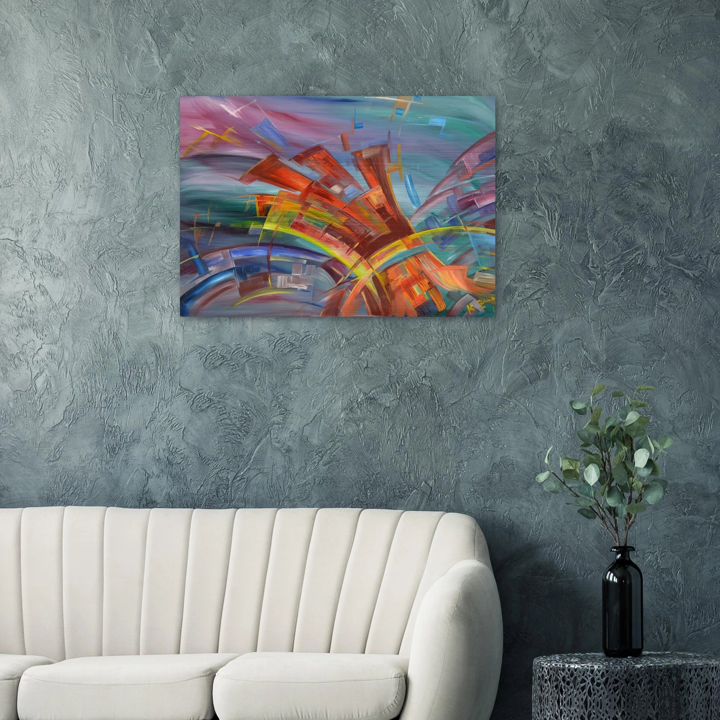 Explosion and Dynamics - Konrad Zuse Brushed Aluminum Print - 70x100 cm / 28x40 inches | Konrad Zuse Aluminum Print | Konrad Zuse Prints