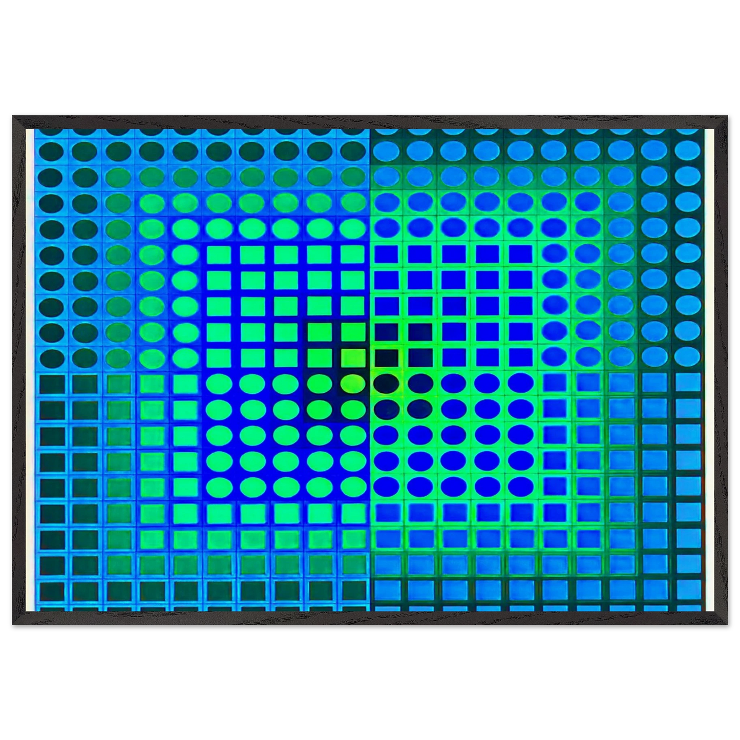 Zoeld V - 1967 - Victor Vasarely 70x100 cm / 28x40 inches Framed Art Print – Black Wooden Frame