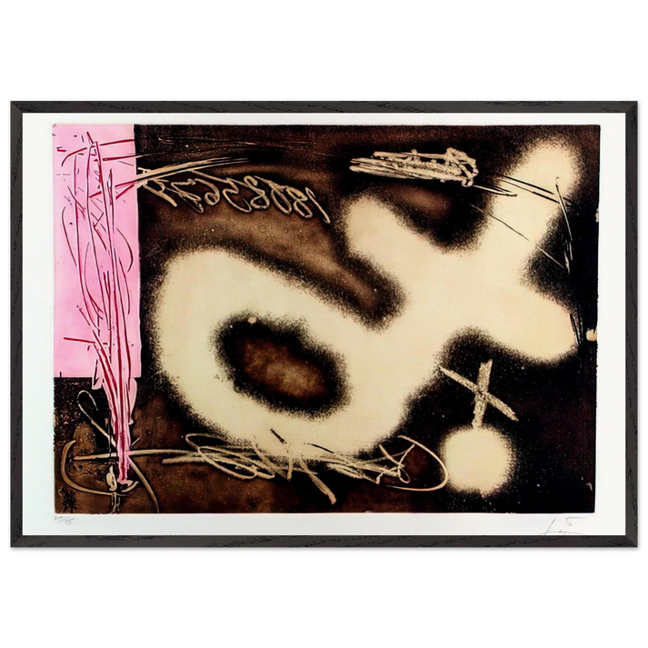 EL P NDULO INM VIL I 1982 - Antoni Tapies 70x100 cm / 28x40 inches Framed Art Print – Black Wooden Frame