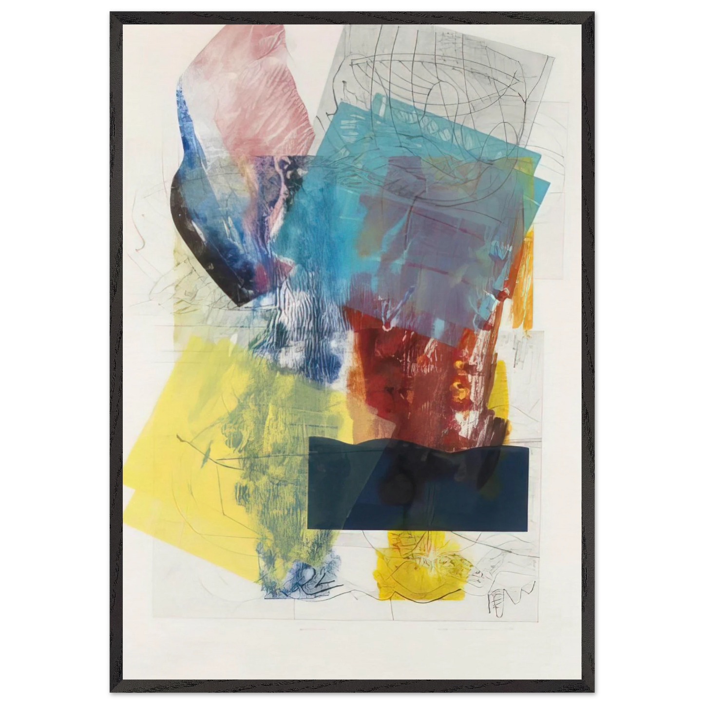Aviation 3 - Sam Gilliam 70x100 cm / 28x40 inches Framed Art Print – Black Wooden Frame