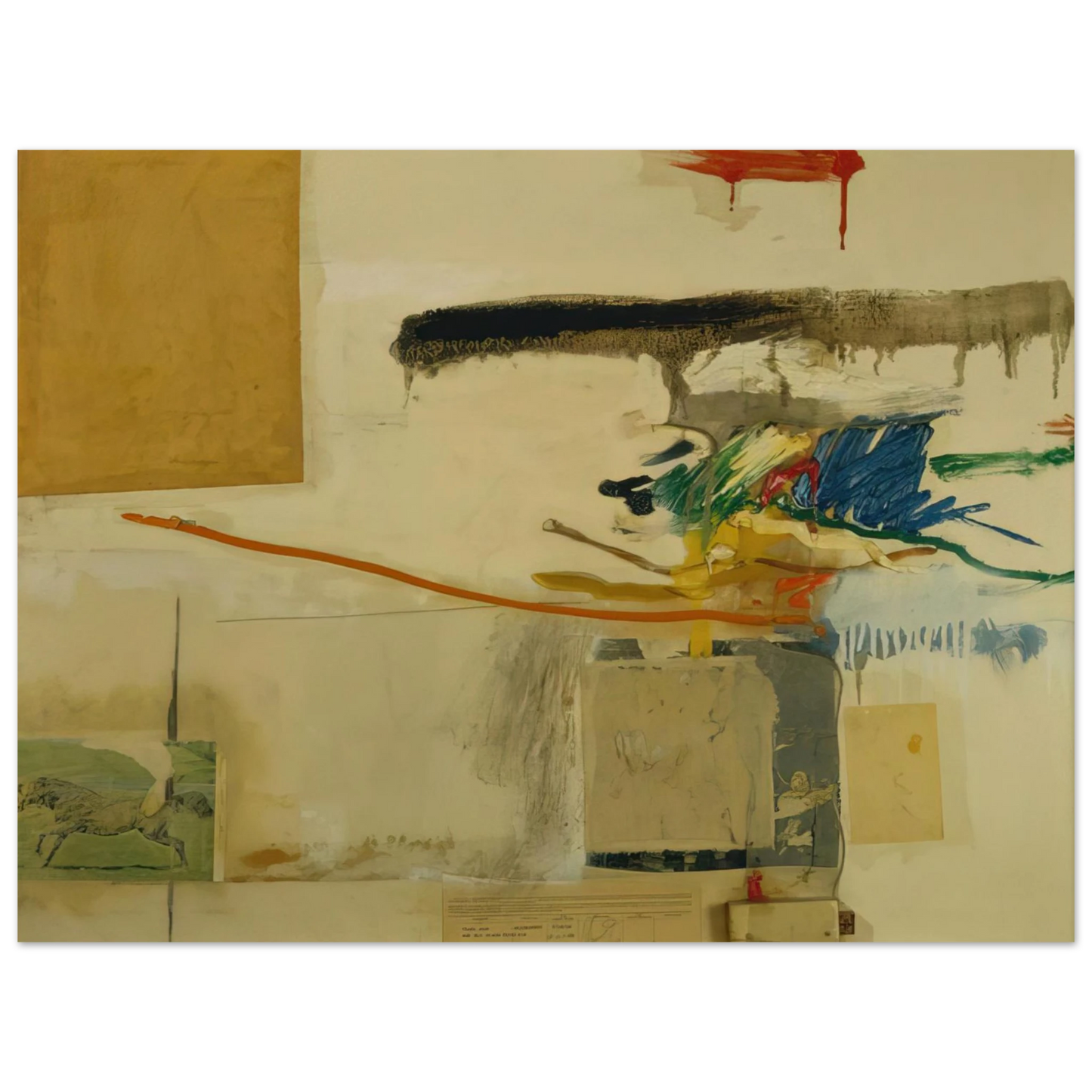 Robert Rauschenberg - UNTITLED FORMERLY TITLED COLLAGE WITH HORSE 1957 Fine Art Poster - Default Title