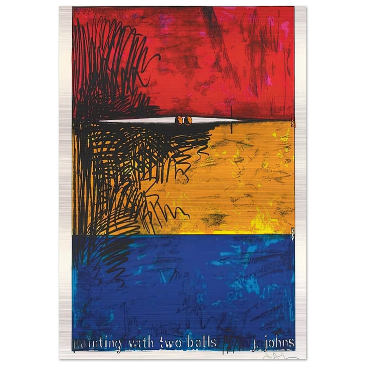 PAINTING WITH TWO BALLS ULAE 87 - Jasper Johns Brushed Aluminum Print - 70x100 cm / 28x40 inches | Jasper Johns Aluminum Print | Jasper Johns Prints
