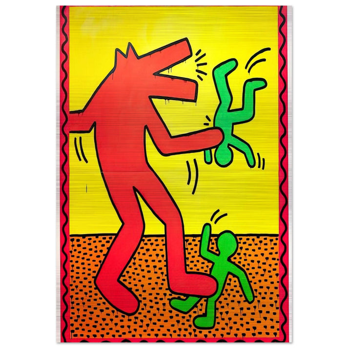 UNTITLED 1982 1 - Keith Haring Brushed Aluminum Print - 70x100 cm / 28x40 inches | Keith Haring Aluminum Print | Keith Haring Prints