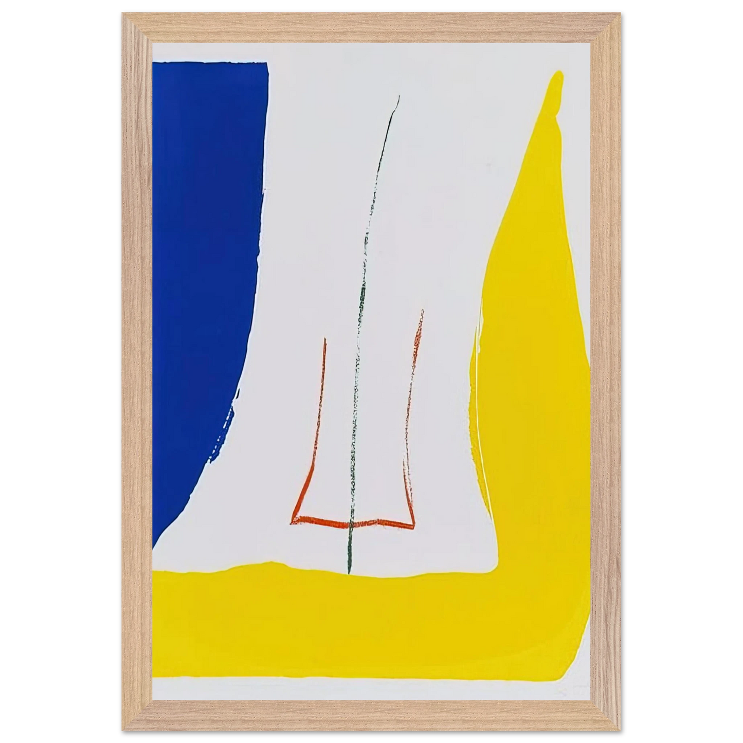 Helen Frankenthaler - Sun Corner - 1968 Wall art - 50x70 cm / 20x28 inches - Premium Wooden Framed Poster With Fine Art Paper - Wood frame
