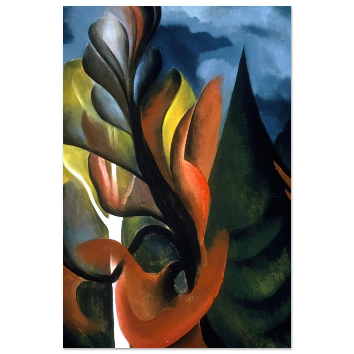 Georgia O'Keeffe - Maple and Cedar, Lake George Fine Art Poster - 75x100 cm / 30x40 inches