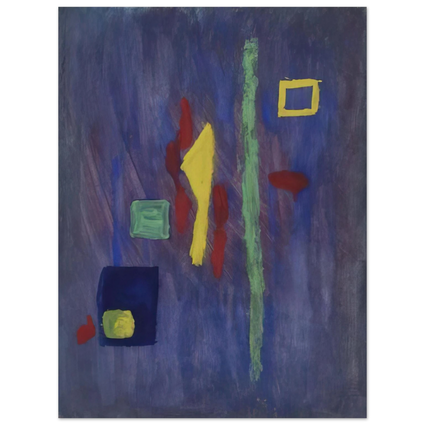 Barnett Newman - Untitled Red, Yellow and Green Forms on a Purple Ground Fine Art Poster - Default Title