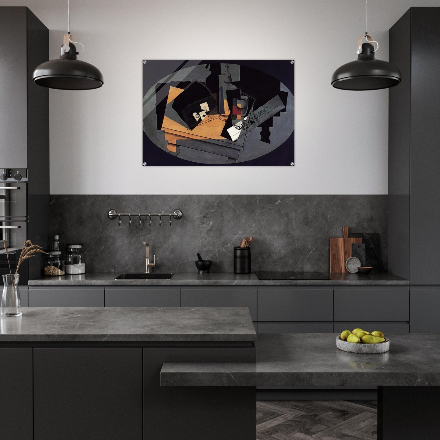 PLAYING CARDS AND SIPHON 1916 - Juan Gris Acrylic Print - 70x100 cm / 28x40″ inches | Juan Gris Wall Art | Juan Gris Prints