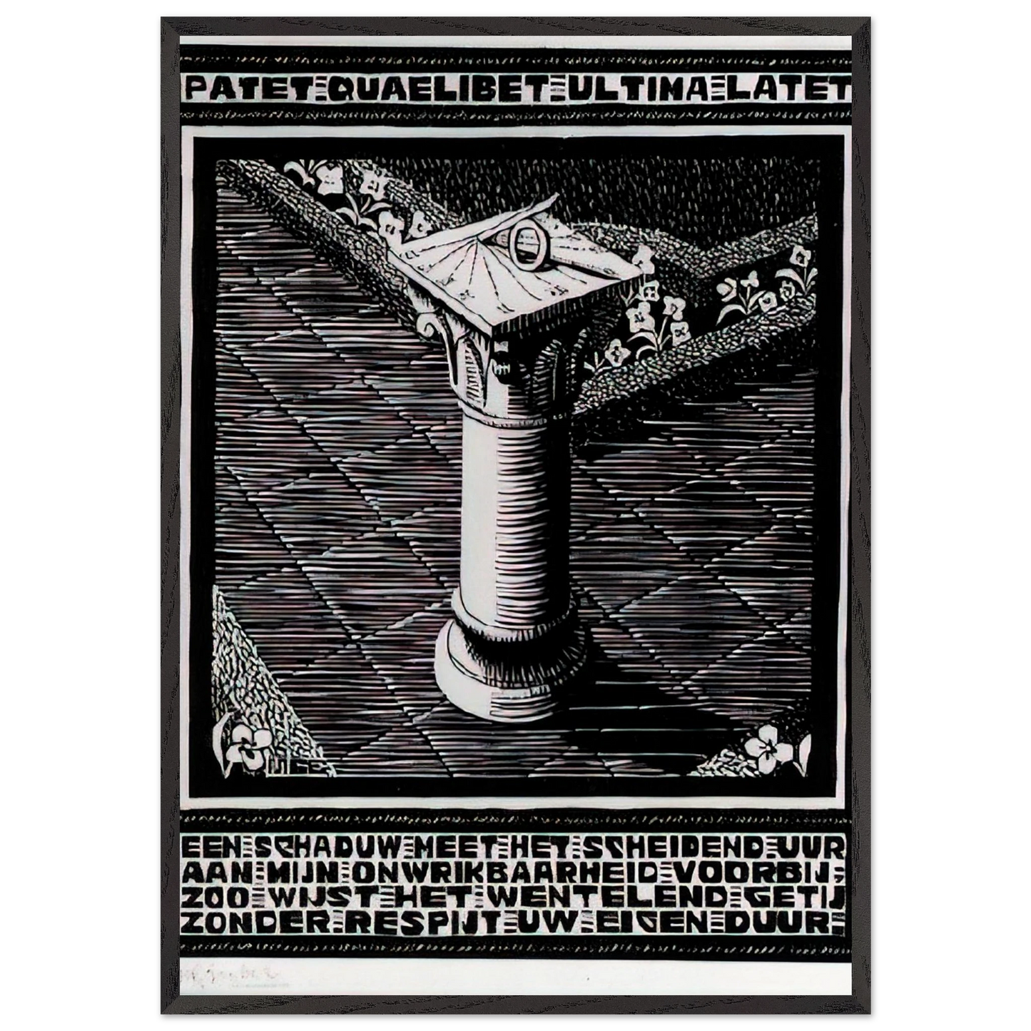 EMBLEMATA SUNDIAL - MC Escher Framed Art Print – Black Wooden Frame - Default Title - -Framed Art Print