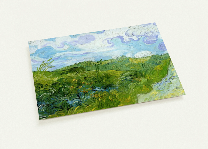 Green Wheat Fields By Vincent van Gogh Pack of 10 Post Cards | Vincent van Gogh Post Cards | A6 (10.5 x 14.8 cm) - 4.1 x 5.8 inches