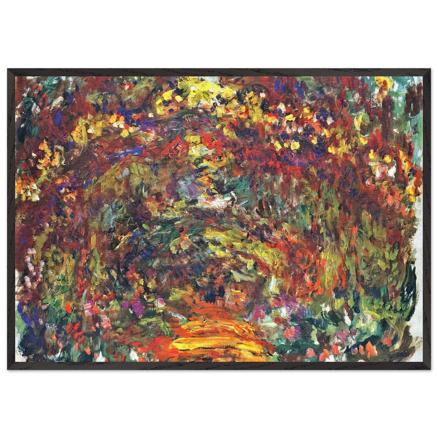 Path under the Rose Trellises Giverny - claude monet Framed Art Print – Black Wooden Frame - Default Title - -Framed Art Print