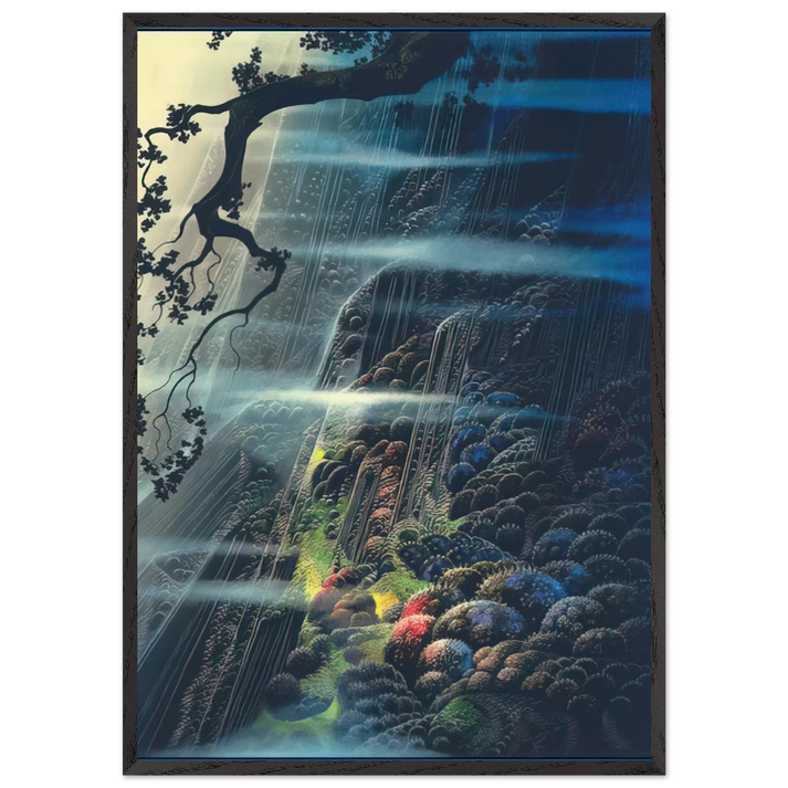 Evening Magic - Eyvind Earle 70x100 cm / 28x40 inches Framed Art Print – Black Wooden Frame