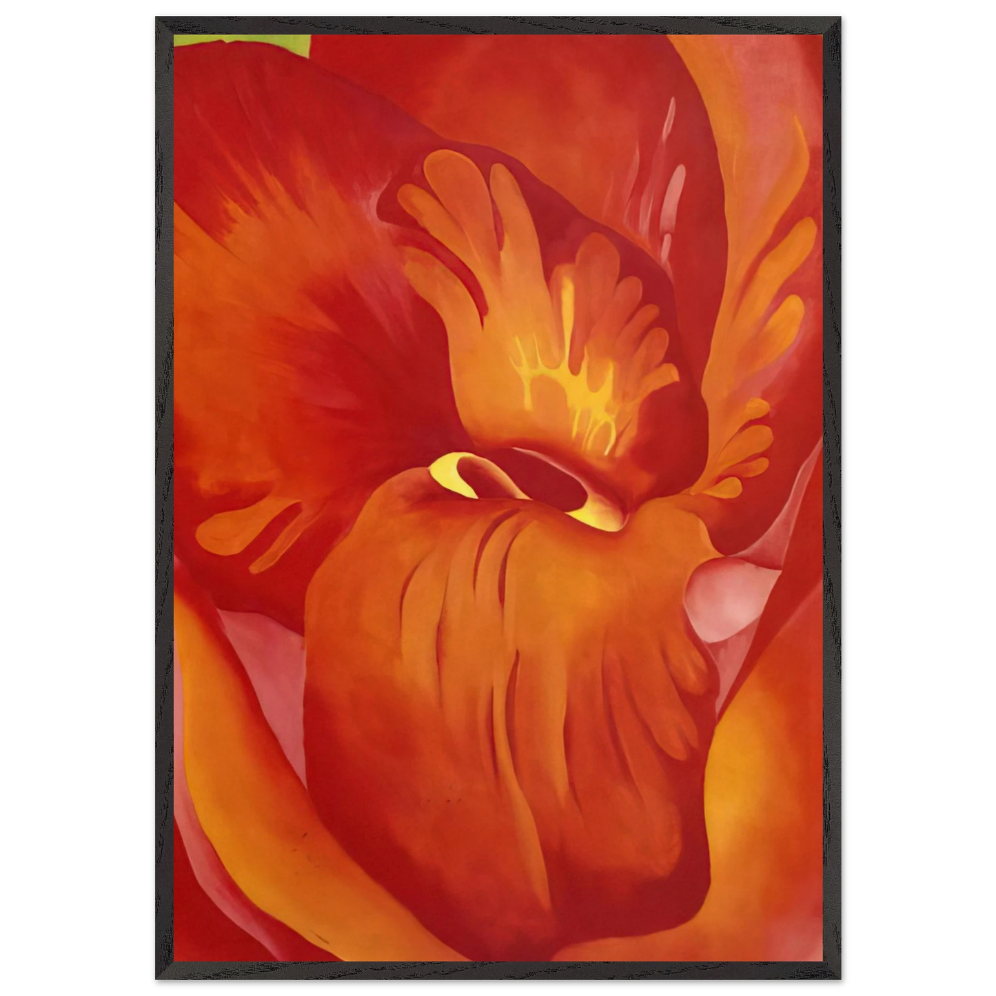 Canna Red and Orange - Georgia OKeeffe 70x100 cm / 28x40 inches Framed Art Print – Black Wooden Frame