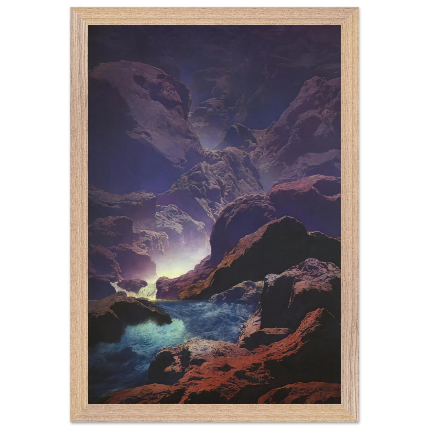 Maxfield Parrish - Moonlight Wall Art - 30x40 cm / 12x16 inches - Fine Art Poster-canvas - -