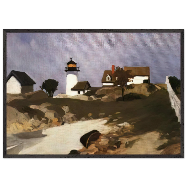 Squam Light - Edward Hopper 70x100 cm / 28x40 inches Framed Art Print – Black Wooden Frame