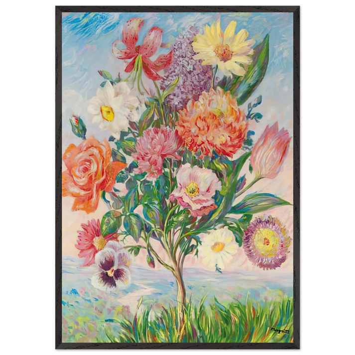 FORETHOUGHT 1943 - Rene Magritte 70x100 cm / 28x40 inches Framed Art Print – Black Wooden Frame