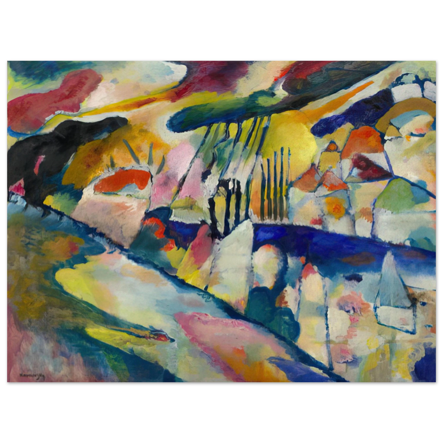 Wassily Kandinsky - LANDSCAPE WITH RAIN 1913 Fine Art Poster - Default Title