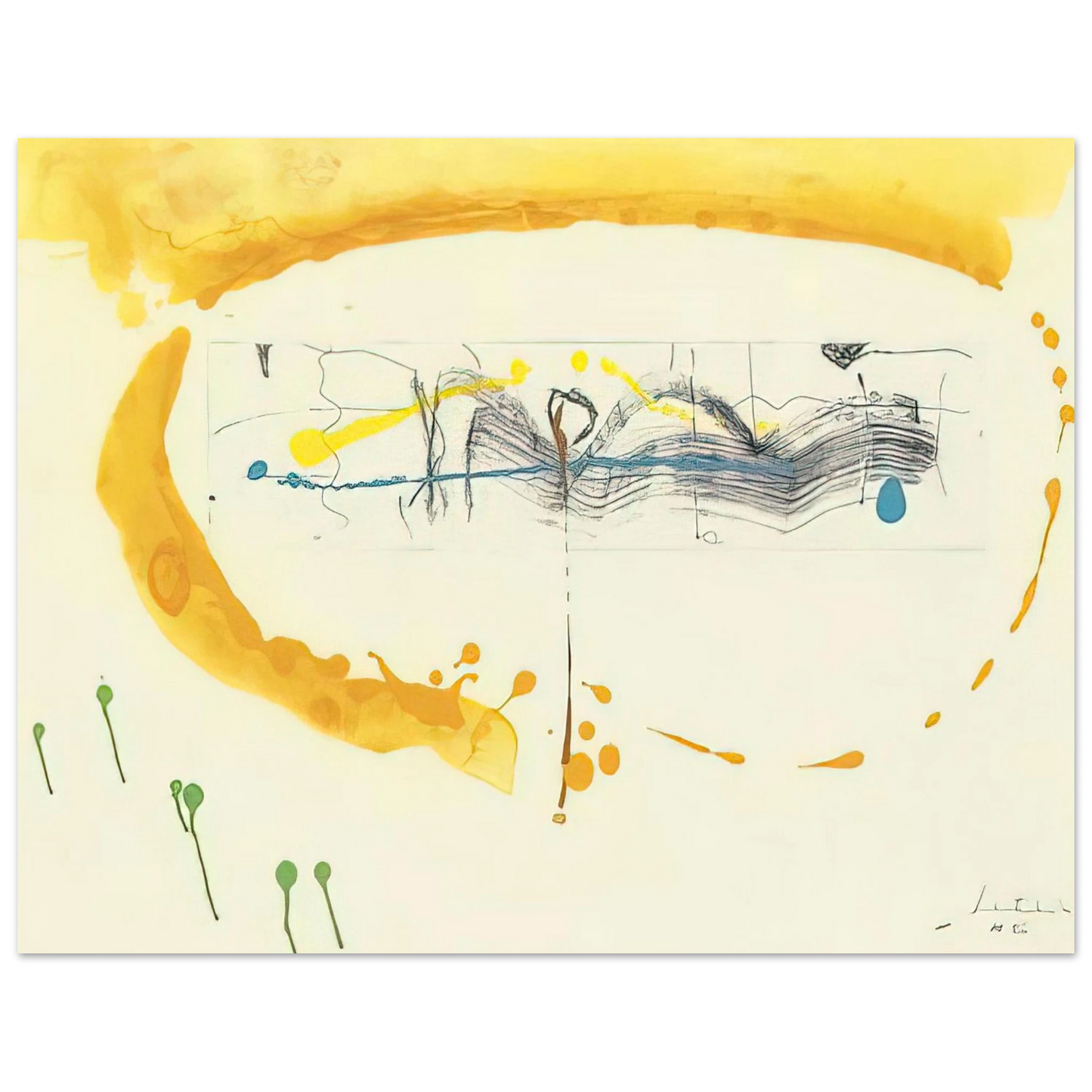 Helen Frankenthaler - Making Music - 2000 Wall art - A3 (29.7 x 42 cm) - Premium Wooden Framed Poster With Fine Art Paper-canvas - Wood frame