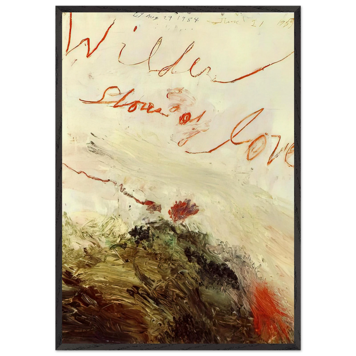 Wilder Shores of Love - Cy Twombly 70x100 cm / 28x40 inches Framed Art Print – Black Wooden Frame