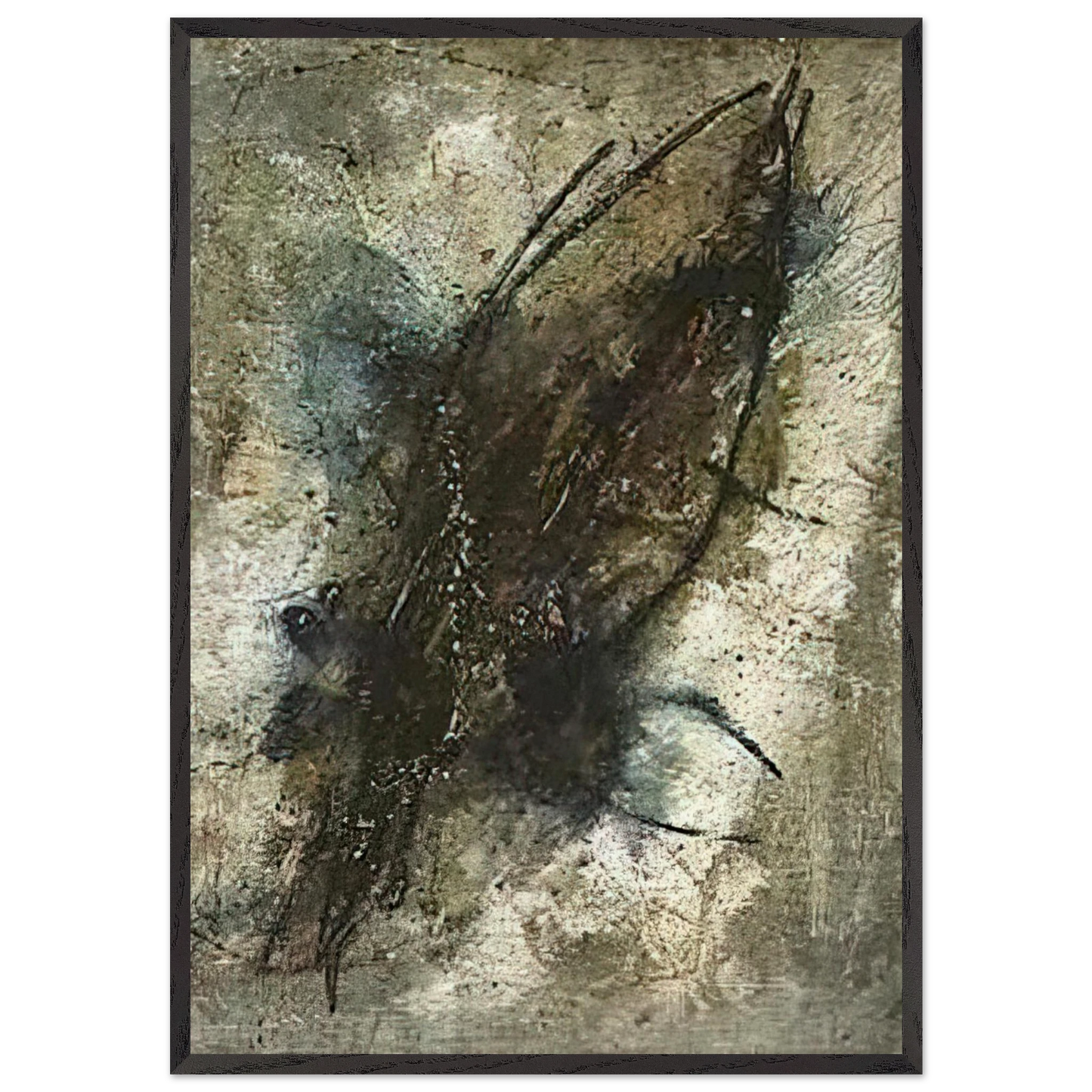Aile de Papillon - Tachisme - Wols 70x100 cm / 28x40 inches Framed Art Print – Black Wooden Frame
