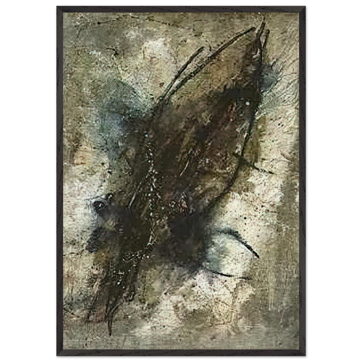 Aile de Papillon - Tachisme - Wols 70x100 cm / 28x40 inches Framed Art Print – Black Wooden Frame