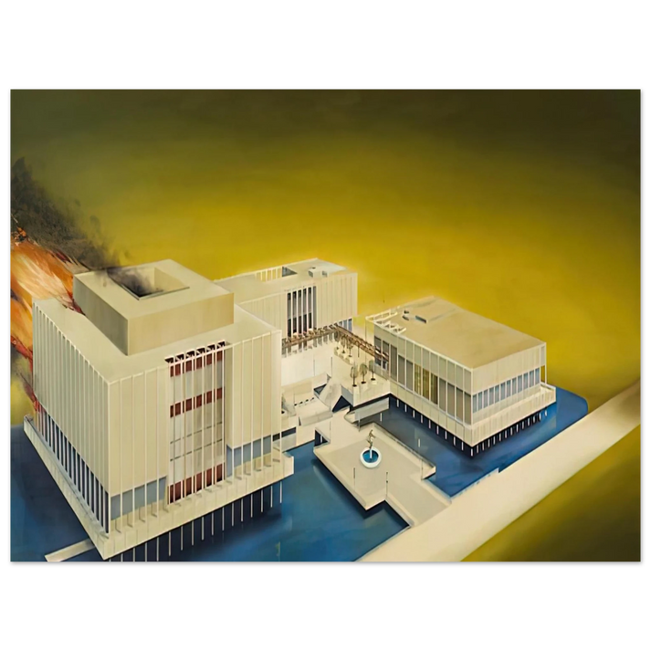 Edward Ruscha - THE LOS ANGELES COUNTY MUSEUM ON FIRE 1968 75x100 cm / 30x40inches Fine Art Poster
