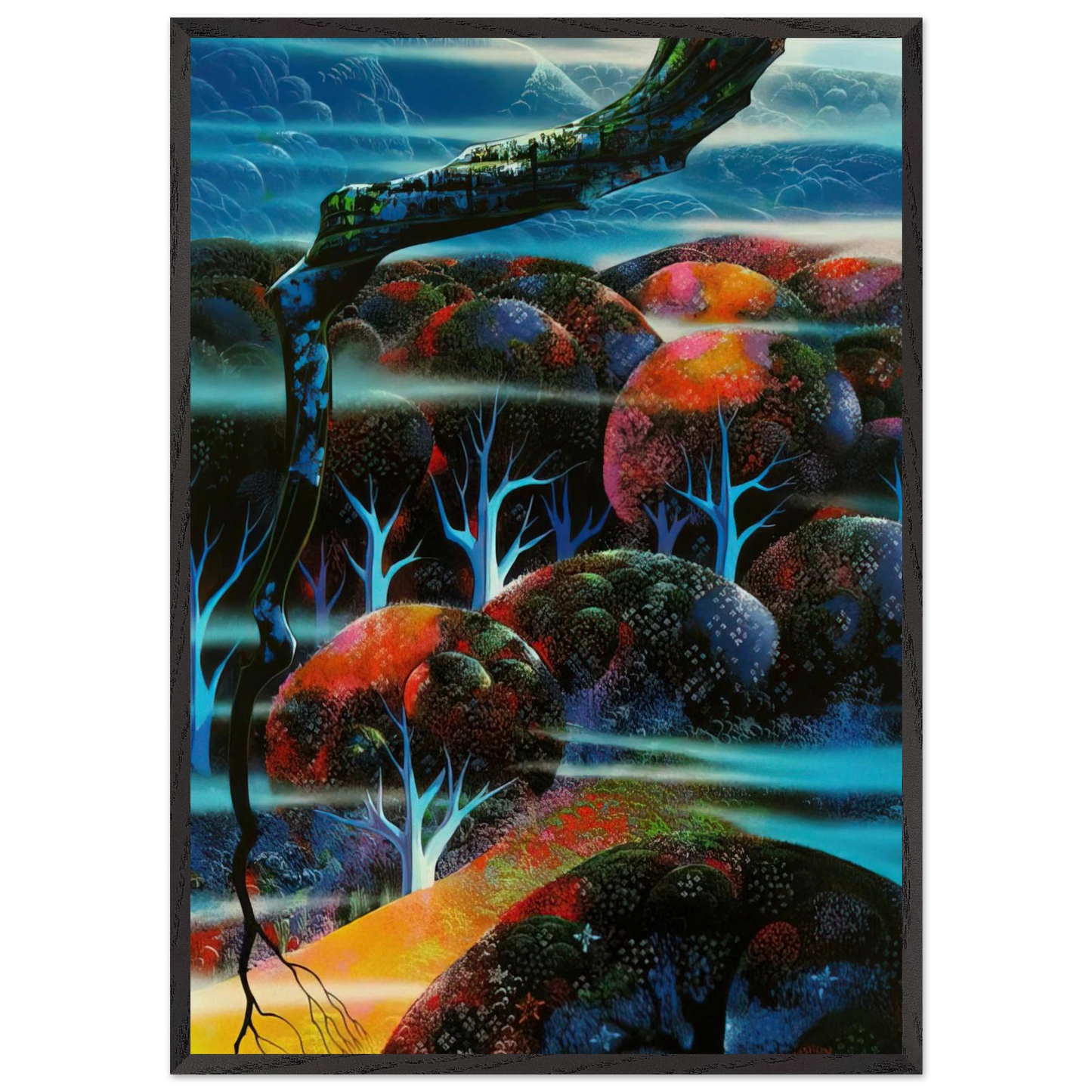 Toccata and Fugue - Eyvind Earle 70x100 cm / 28x40 inches Framed Art Print – Black Wooden Frame