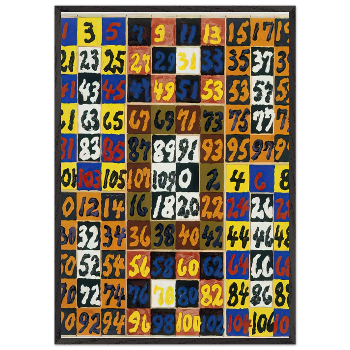 Coordinative Thinking on the Square and Rectangle Per IV - 1974 - Alfred Jensen 70x100 cm / 28x40 inches Framed Art Print – Black Wooden Frame