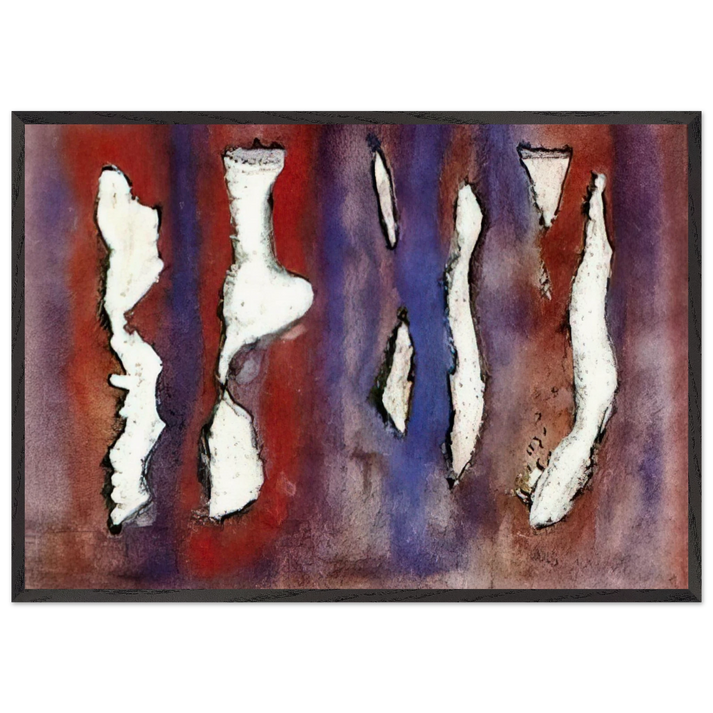 Untitled - Art Informel N4 - Wols 70x100 cm / 28x40 inches Framed Art Print – Black Wooden Frame