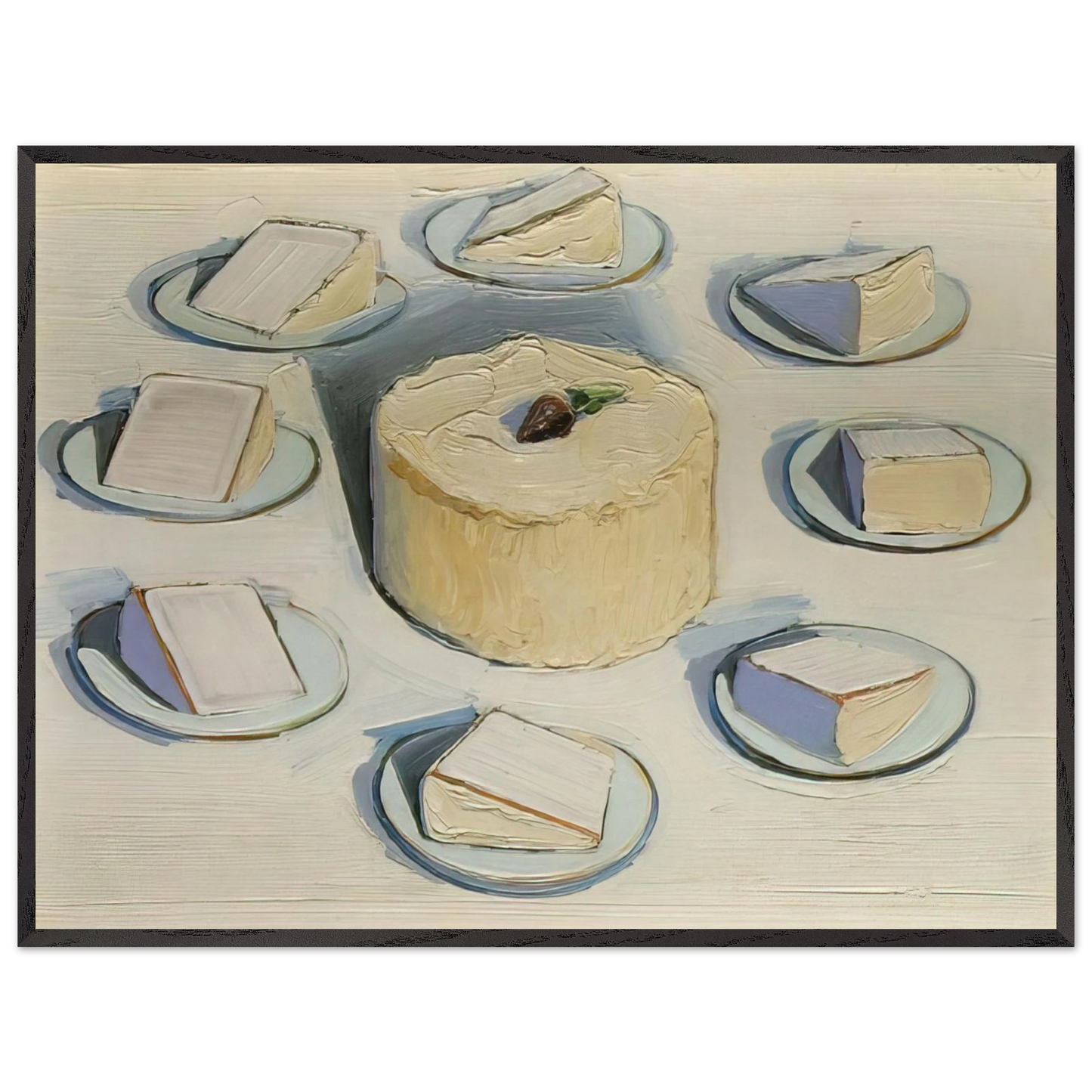 Wayne Thiebaud - Around the Cake - 1962 Wall Art - 60x80 cm / 24x32 inches - Premium Wooden Framed Poster With Fine Art Paper - Wood frame