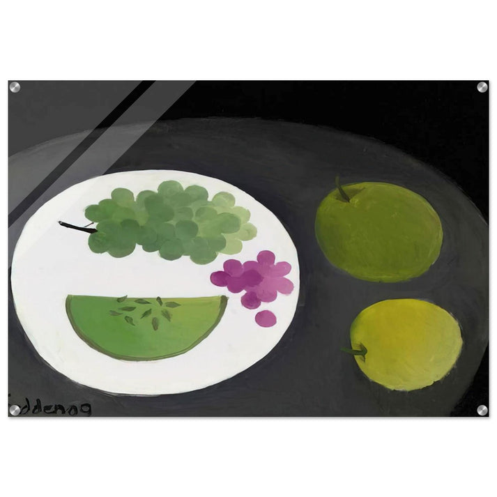 Melon and Grapes - 2009 - Mary Fedden Acrylic Print - 70x100 cm / 28x40″ inches | Mary Fedden Wall Art | Mary Fedden Prints