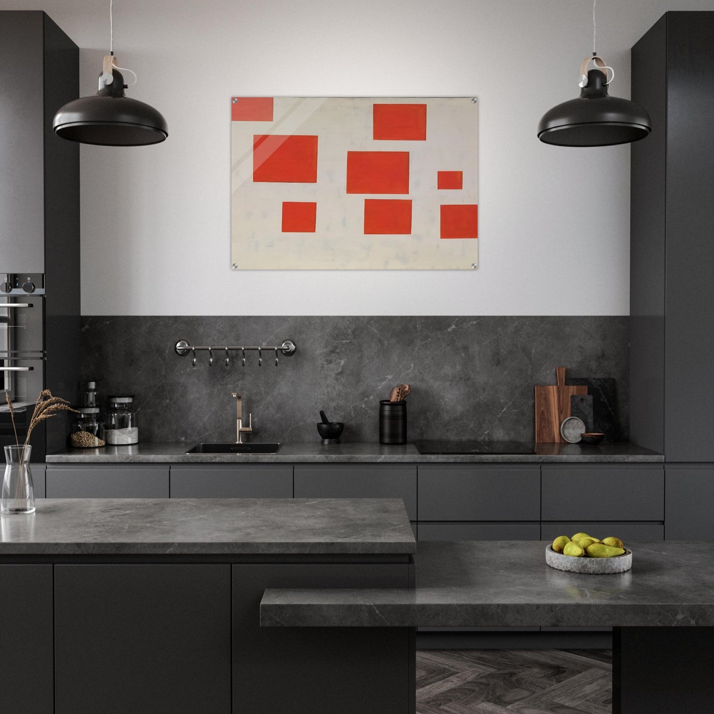 KOMPOSITION MIT 8 ROTEN RECHTECKEN COMPOSITION WITH 8 RED RECTANGLES 1964 - BLINKY PALERMO Acrylic Print - 70x100 cm / 28x40″ inches