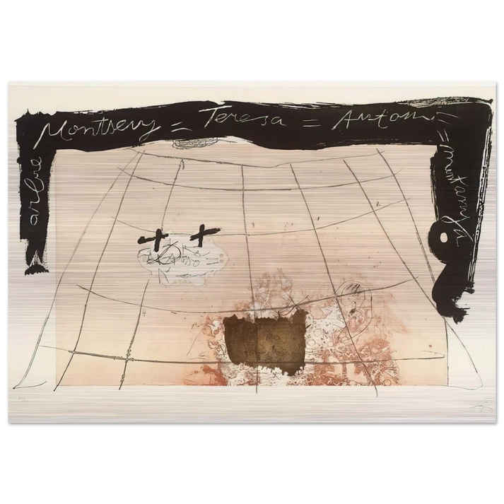 CARTOGRAPHY 1976 - Antoni Tapies Brushed Aluminum Print - 70x100 cm / 28x40 inches | Antoni Tapies Aluminum Print | Antoni Tapies Prints
