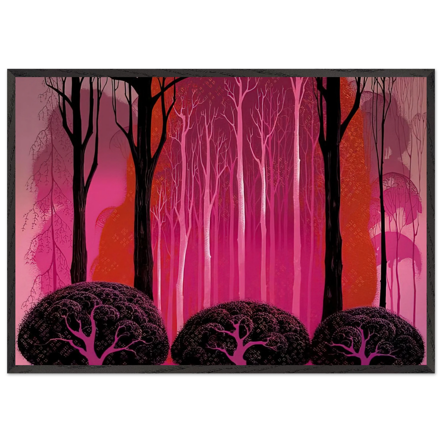 Crimson Glory - Eyvind Earle 70x100 cm / 28x40 inches Framed Art Print – Black Wooden Frame